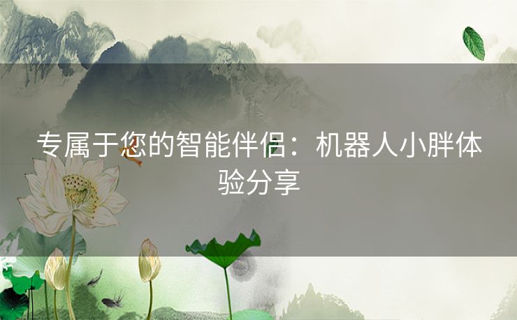 专属于您的智能伴侣：机器人小胖体验分享