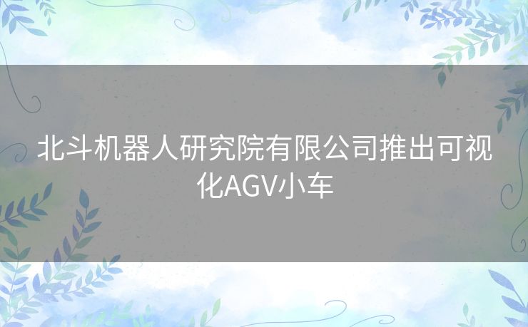 北斗机器人研究院有限公司推出可视化AGV小车