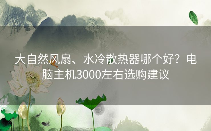 大自然风扇、水冷散热器哪个好？电脑主机3000左右选购建议
