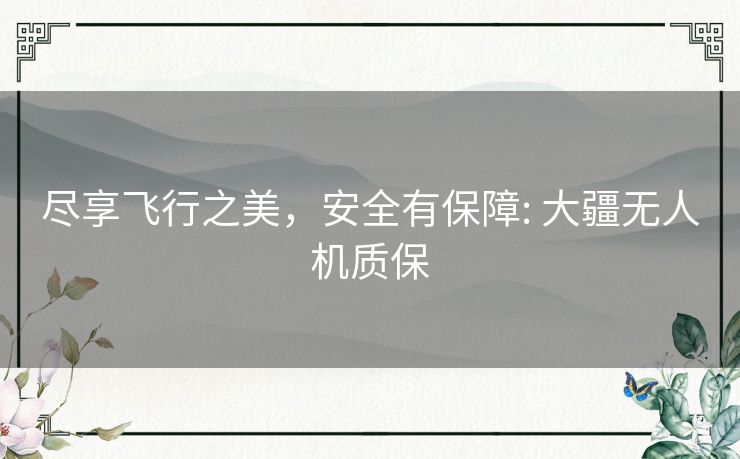 尽享飞行之美，安全有保障: 大疆无人机质保